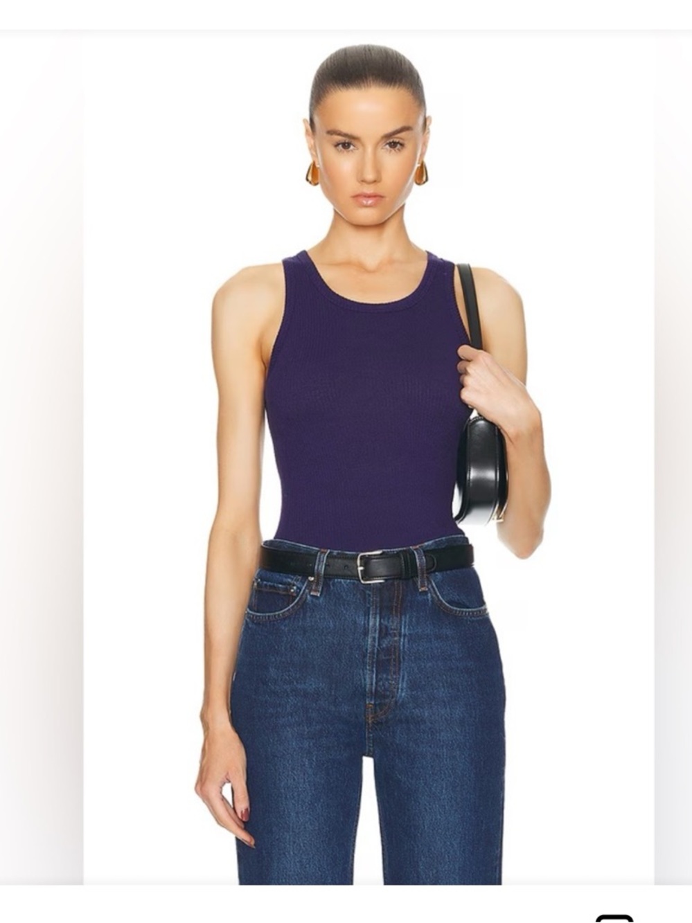 Cotton Citizen Deep Purple Ribbed Tank